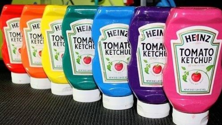 paint in ketchup bottles
