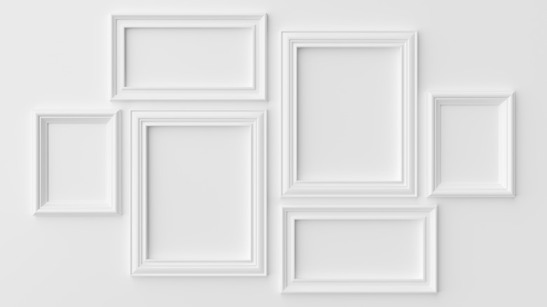 white painted frames