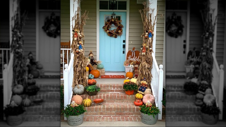 Porch with fall decorations