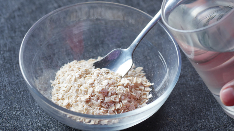 Bowl of dry oats