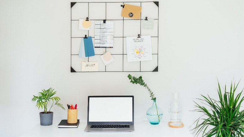 creative memo board desk space