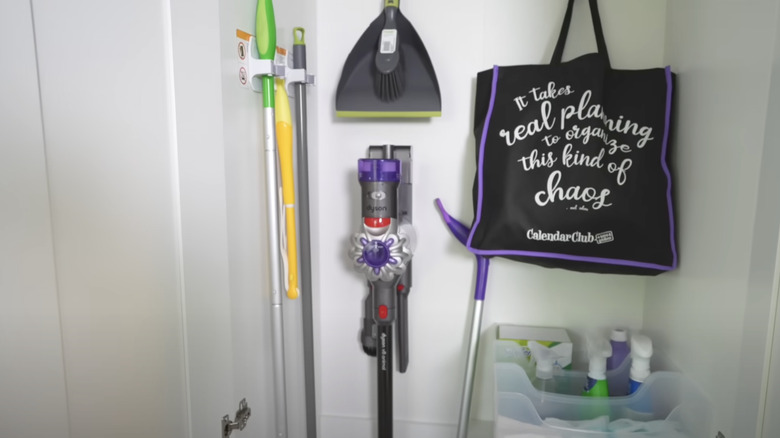 vacuum cleaner charging in closet