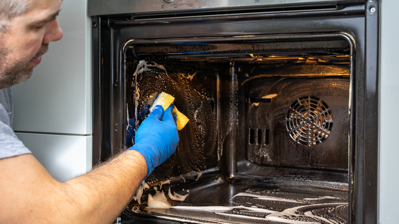 Cleaning inside oven