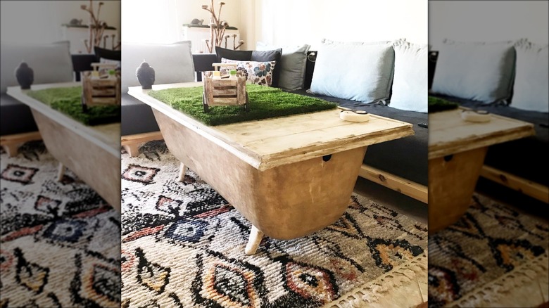 brown bathtub coffee table