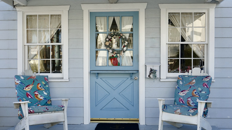 Blue dutch door