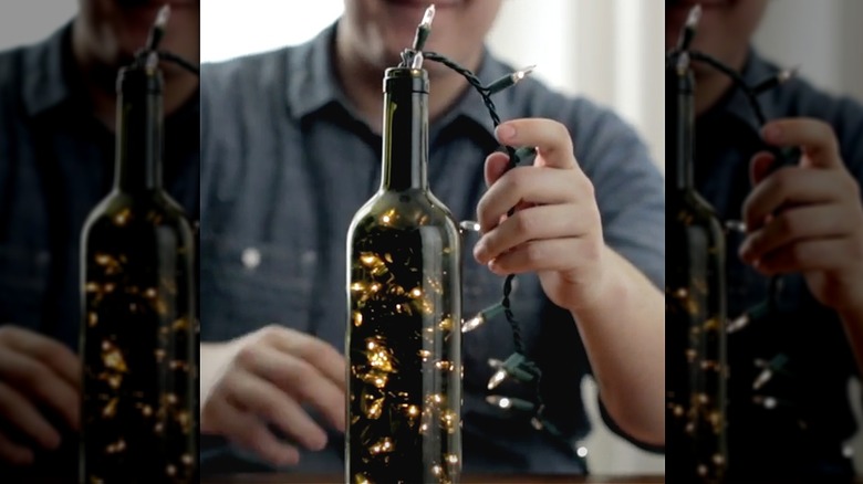 string lights in a bottle