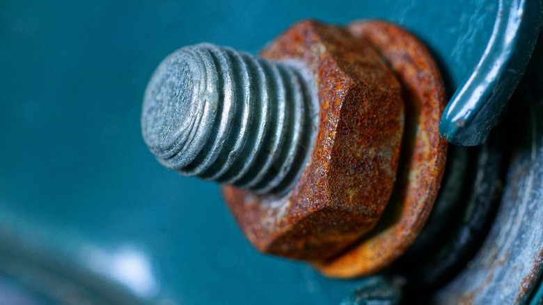 Close up of a rusty bolt