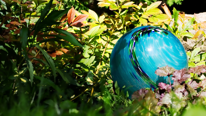 bowling ball in garden