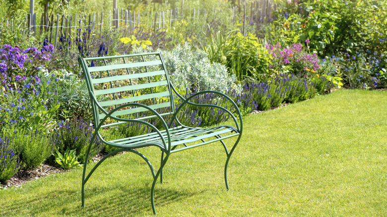 green garden bench