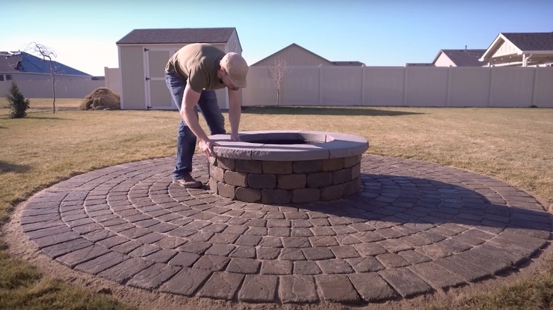 paver fire pit area