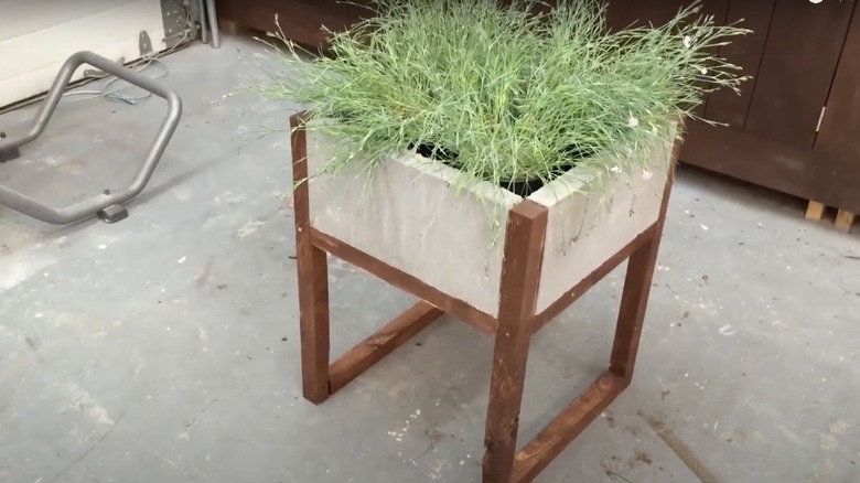 concrete paver planter DIY