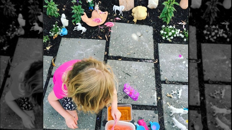 DIY paver fairy garden