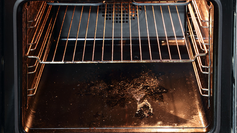 Dirty oven floor