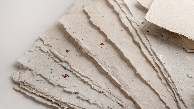 Sheets of handmade paper 