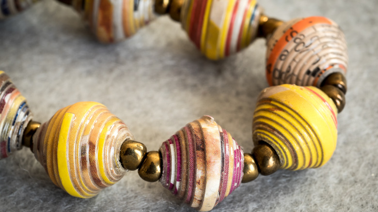 Rolled paper bead jewelry