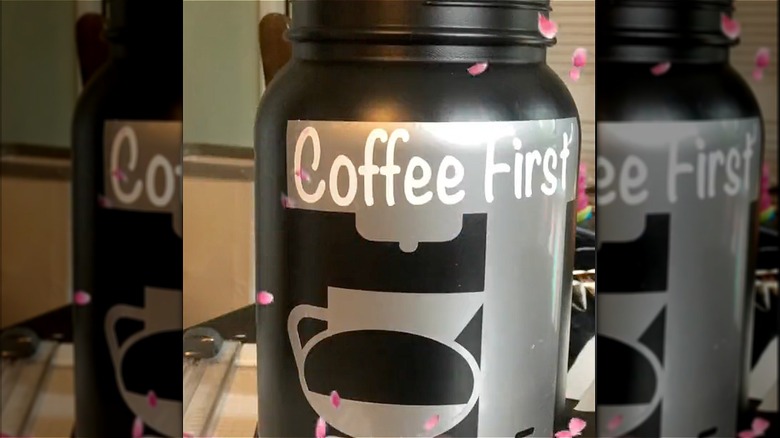 large black coffee container