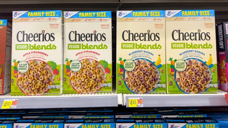 Boxes of Cheerios at store