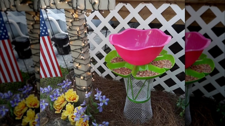 Freestanding birdfeeder display