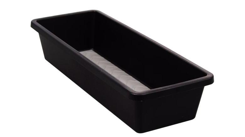 black drawer organizer with gray bottom