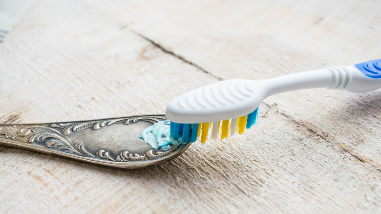 Toothpaste cleans silver