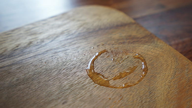 Water ring on wood