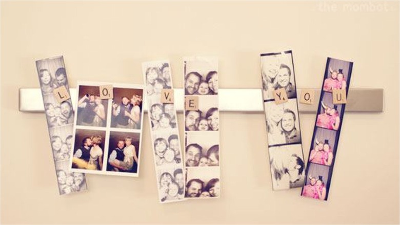 photobooth pictures on magnetic display