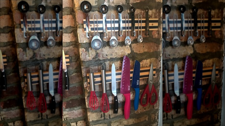 kitchen tools on magnetic strip