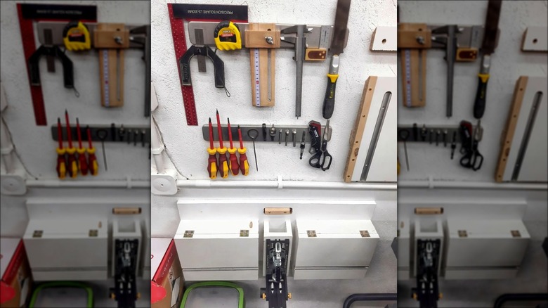 tools stored on magnetic strip