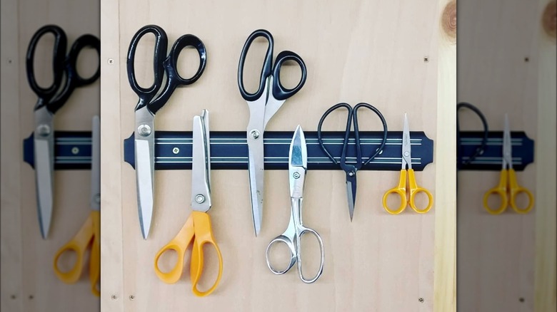 scissors on magnetic wall strip