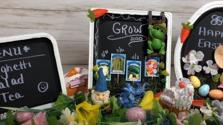 small chalkboards with decorations