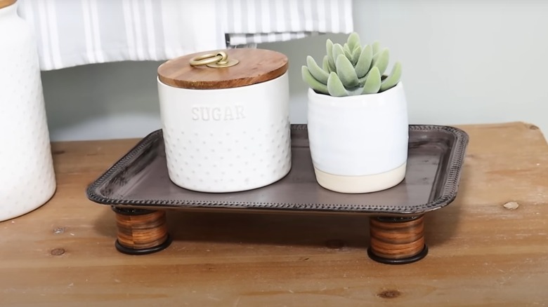 raised tray with sugar container