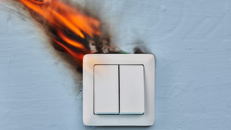 flaming light switch