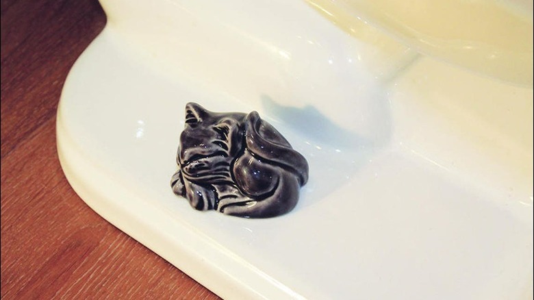 Black cat toilet bolt cap