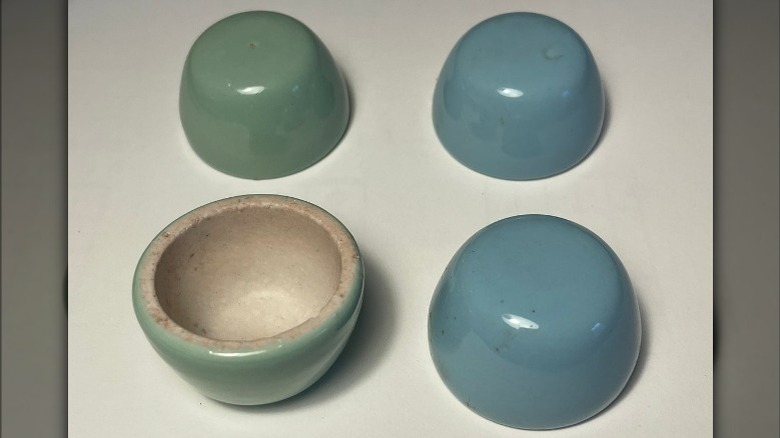 Porcelain blue and green covers