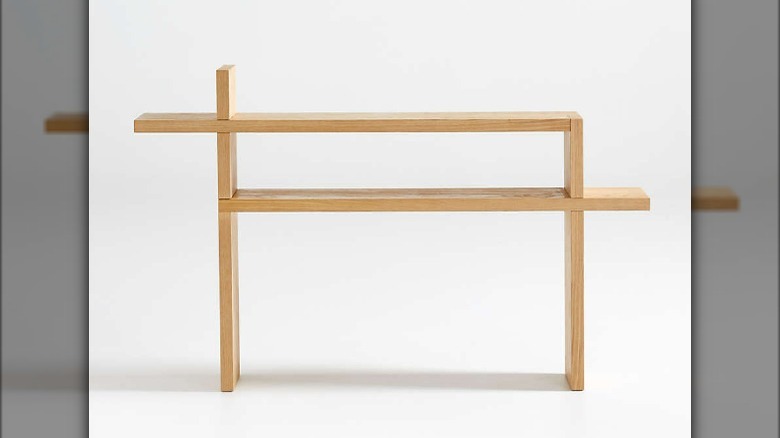 White oak abstract console table