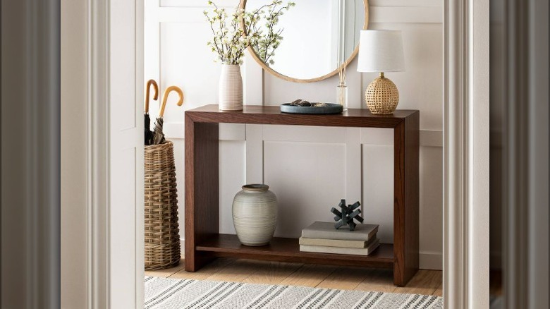 Wood entryway table