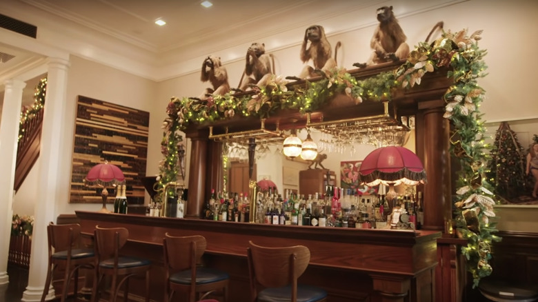 Taxidermy monkey parlor bar