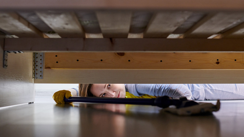 cleaning under the bed