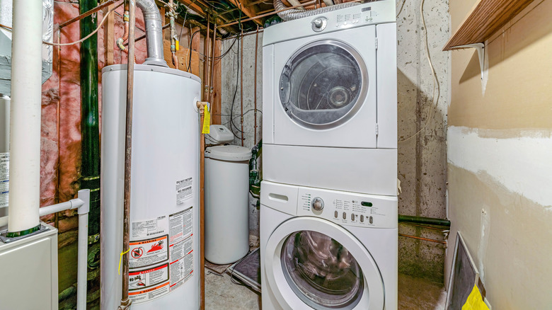 basement laundry area