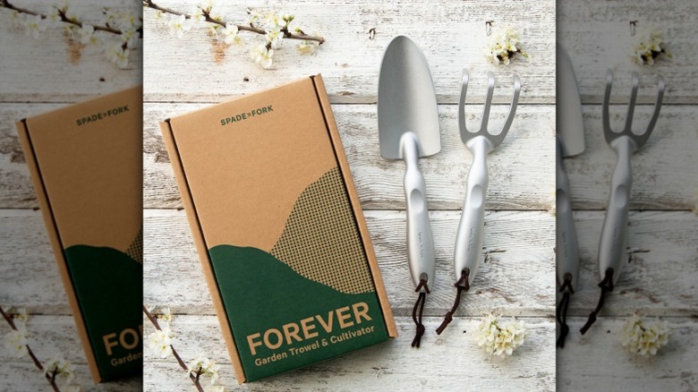 Spade to Fork Forever Garden Trowel and Cultivator tool set.