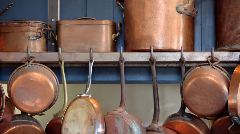 copper pots and pans