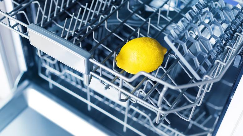 Whole lemon in the dishwasher