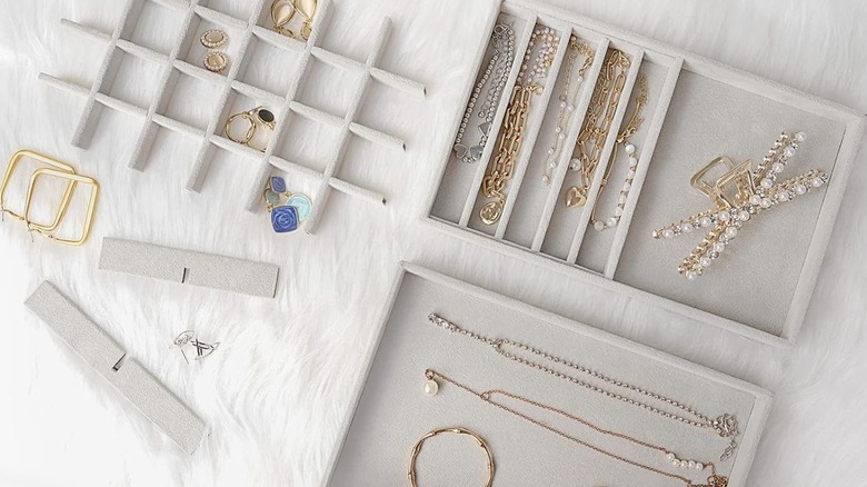 A jewelry organizer tray