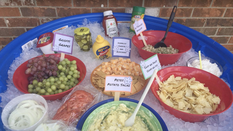 Party food in kiddie pool