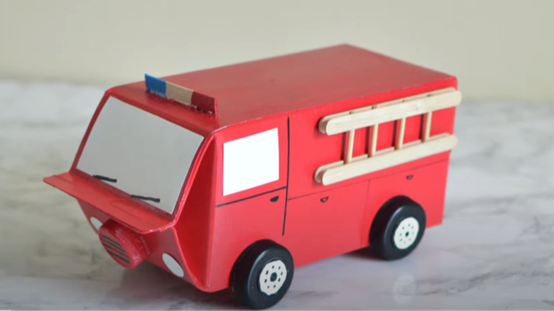 milk carton firetruck craft