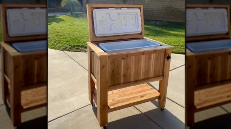 wooden ice chest