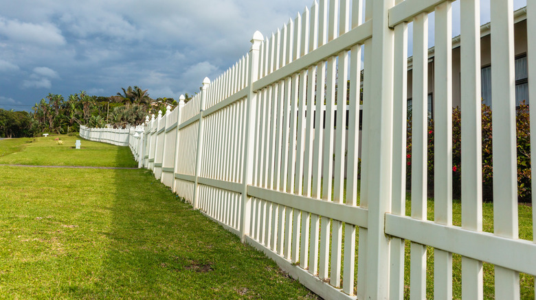 white picket PVC fence