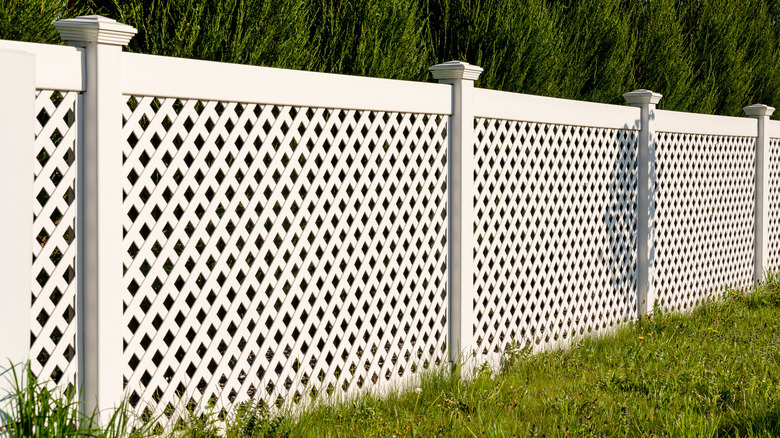 white lattice fence