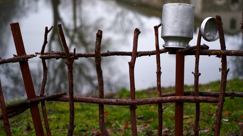 fence made of sticks