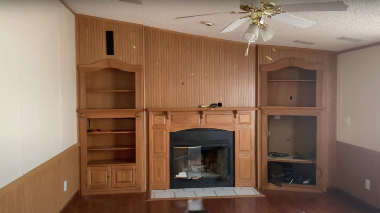 fireplace in mobile home